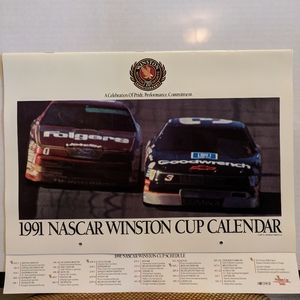 ( 3 ) Collectible 1991 Nascar Winston Cup calenders, set of 3, never used